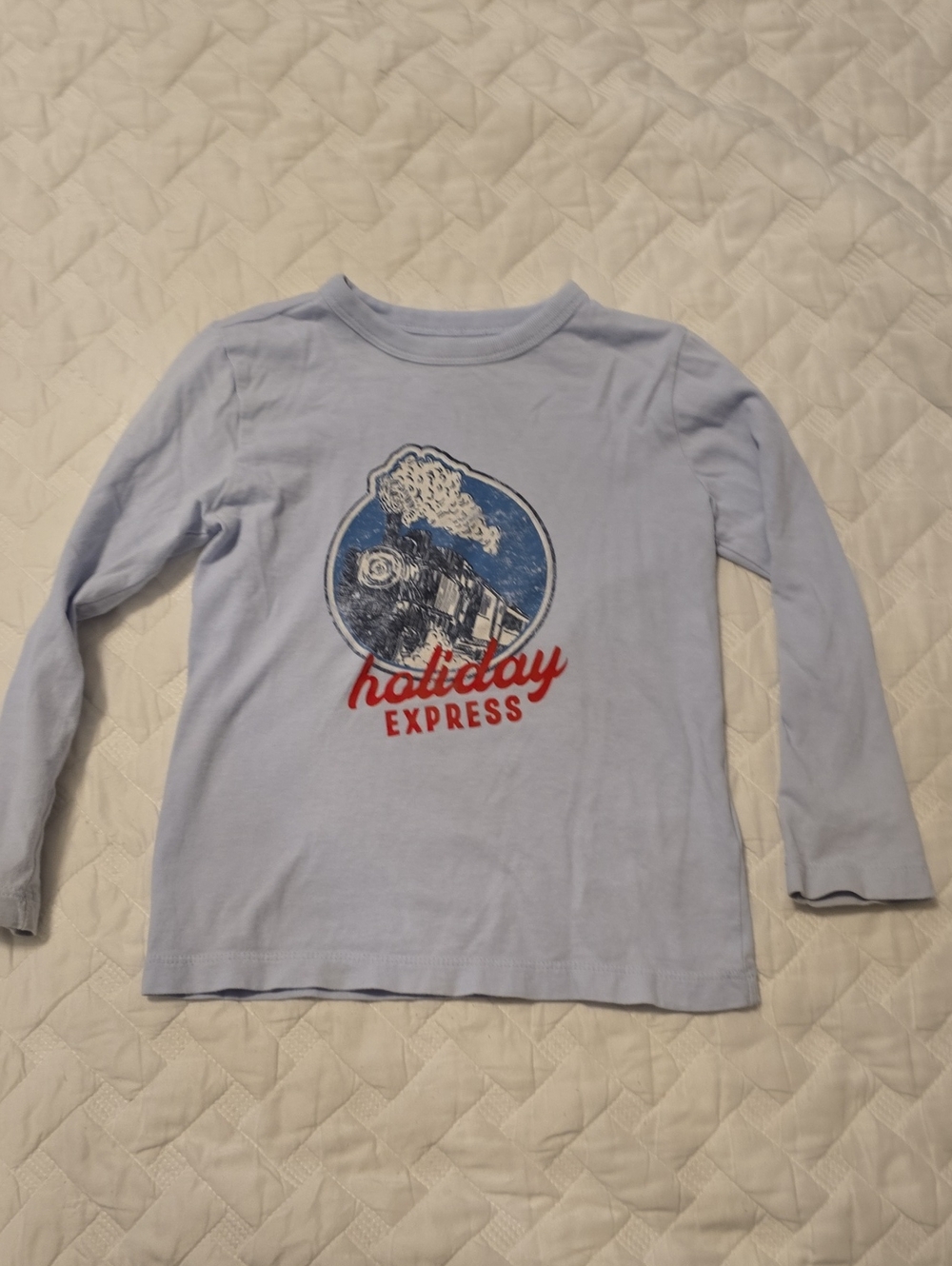 Crewcuts Light Blue Holiday Express Long-Sleeve Tee